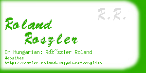 roland roszler business card